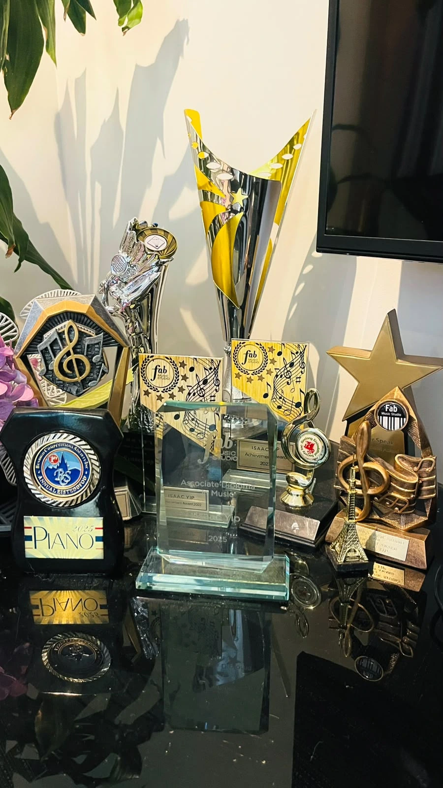 A collection of Isaac’s music awards